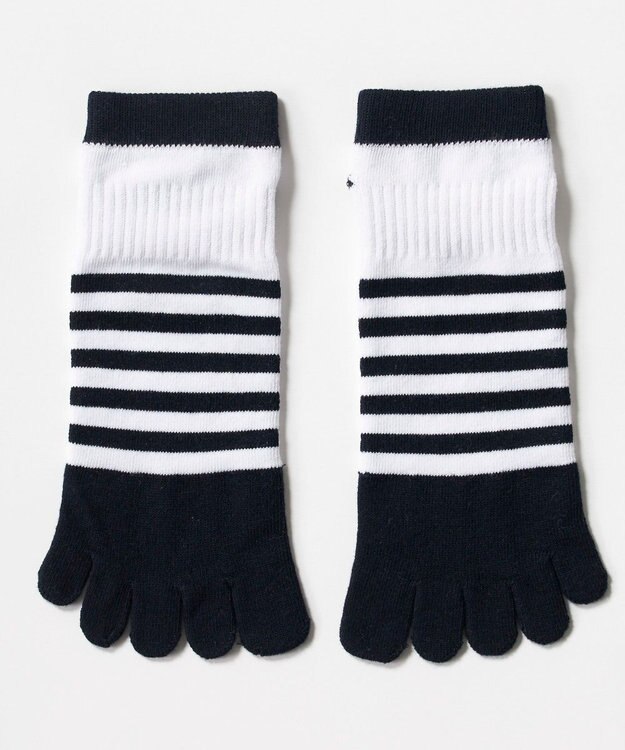 FILA GOLF／marie claire 【FILA GOLF】 ボーダージャガード五本指アンクルソックス ネイビー