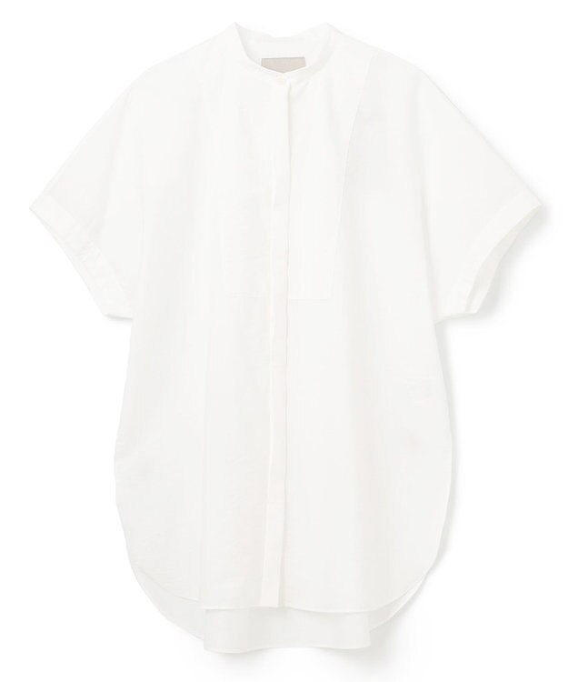 UNFILO L ワッシャーブロード ブザムロングシャツ オフ