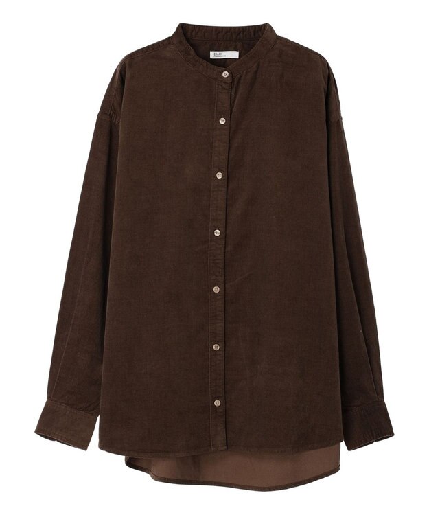 CRAFT STANDARD BOUTIQUE コーデュロイバンドカラーシャツ Brown