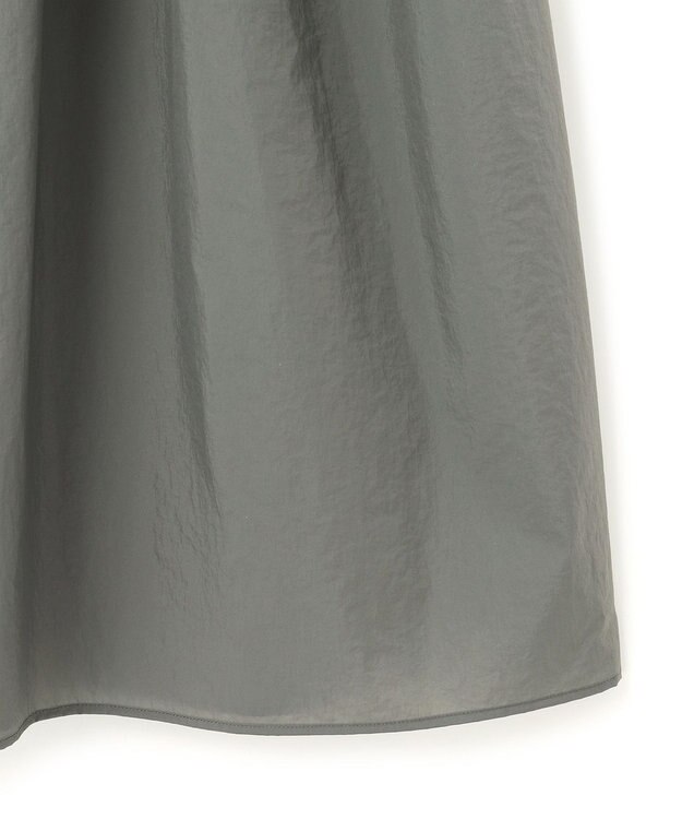 23区 S 【洗える】ブライトナイロンワッシャー ニットコンビワンピース カーキ系