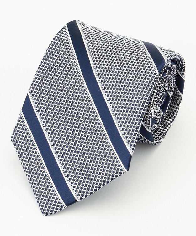 J.PRESS MEN 【JAPAN CRAFT】ストライプネクタイ ネイビー系1