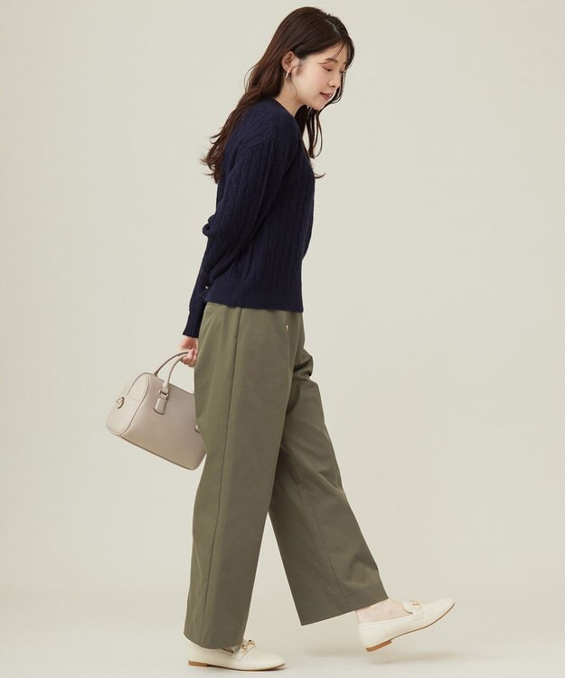 ANY SIS 【洗える】ケーブルAir ニット ネイビー