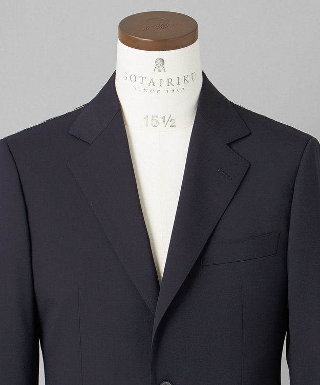 GOTAIRIKU オールシーズン対応【御幸毛織】WOOL×SOLOTEX ストレッチスーツ（ネイビー無地） ネイビー系