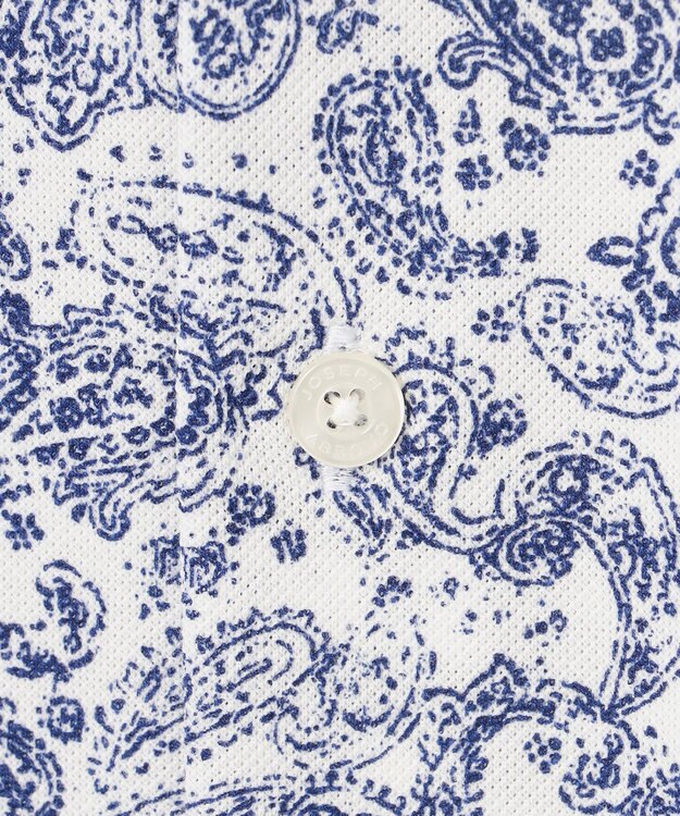 JOSEPH ABBOUD 【日本製ジャージー使用・清涼感・イージーケア】シャンブレー ペイズリープリント シャツ ホワイト系7