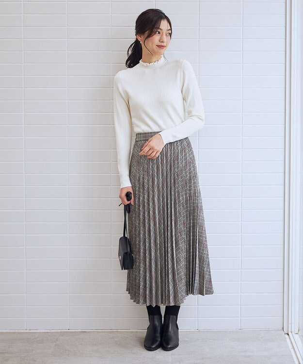 ANY L 【6色展開】フリルネックニット エクリュ