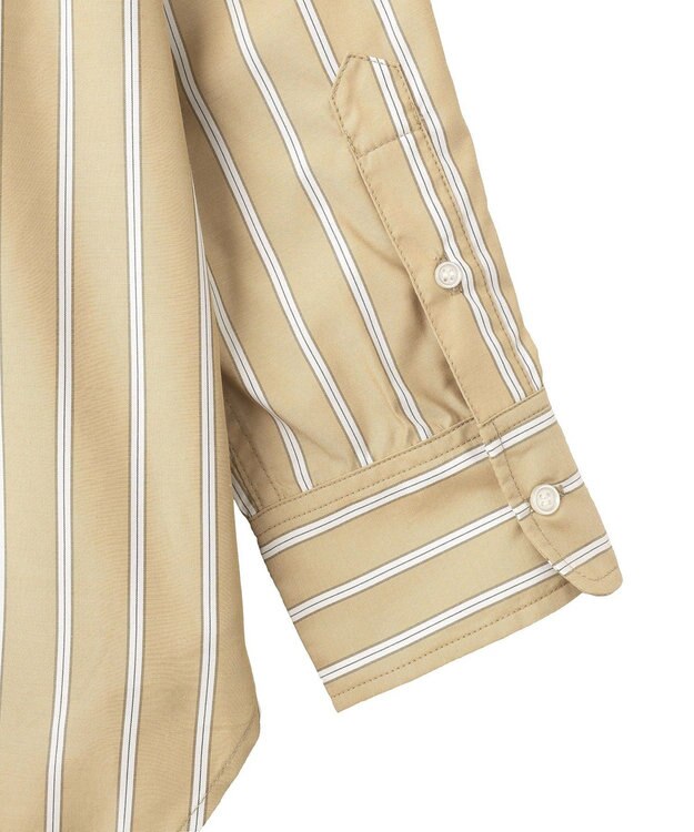 CRAFT STANDARD BOUTIQUE バンドカラーシャツ Stripe Beige
