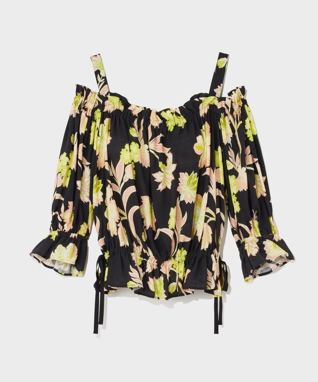 GRACE CONTINENTAL リゾートフラワートップ ブラック