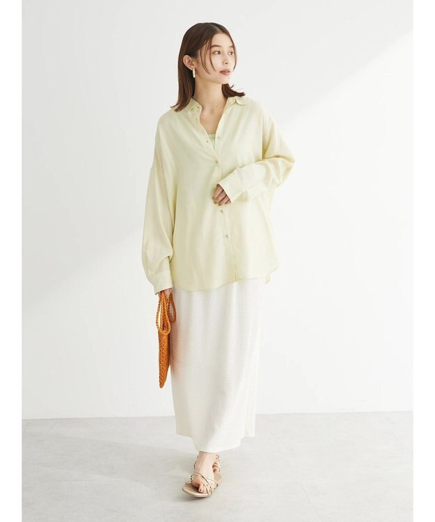 Green Parks リネンレーヨン２ｗａｙシャツ Yellow