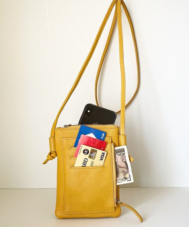 Hekhèr Le Style de Vie 新色追加【日本製】シュリンクレザー スマートフォンポシェット イエロー