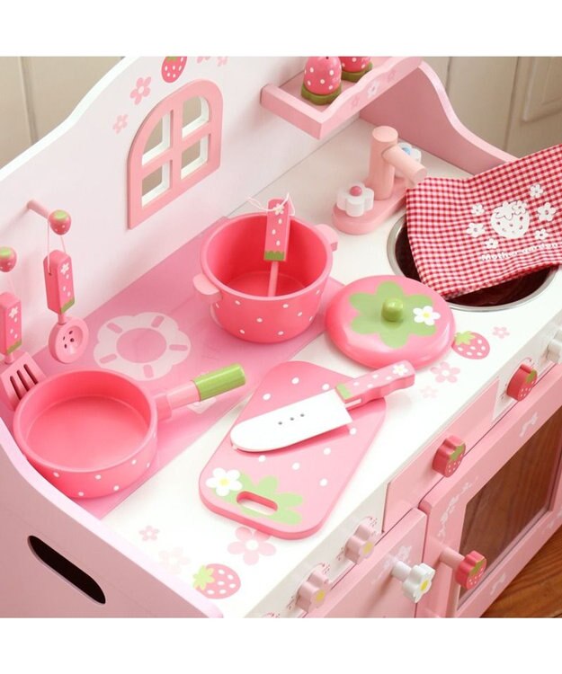 Mother garden  マザーガーデン 野いちごままごと キッチンツールセット《粒々いちご柄 》 粒々いちご柄