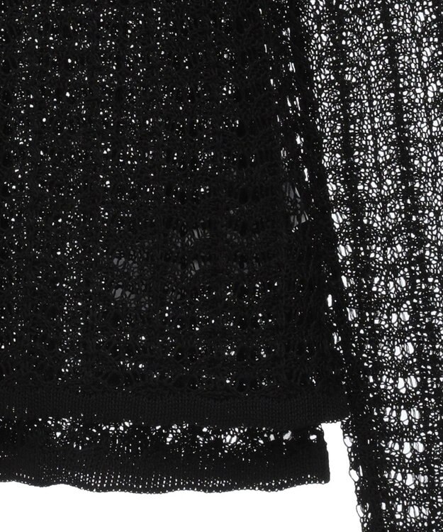 Green Parks ＳＥＴ２点　クロシェ風ニットプルオーバー Black