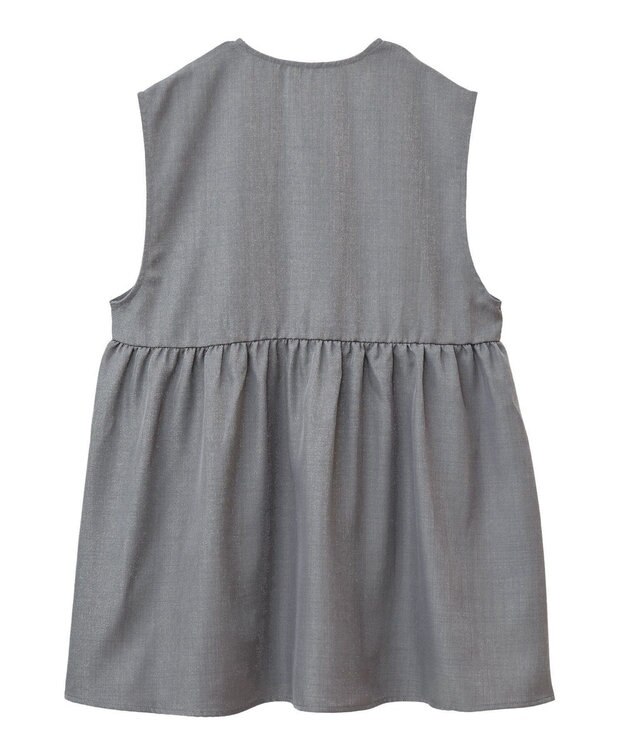 Green Parks 麻調ミディ丈ＺＩＰベスト Light Gray