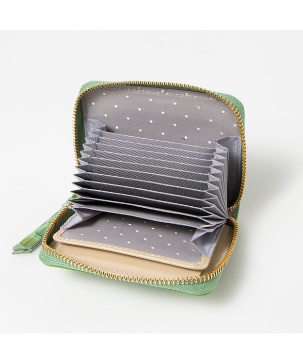 UNBILLION ペルケ perche / クロコエナメル・ジャバラカードウォレット グリーン