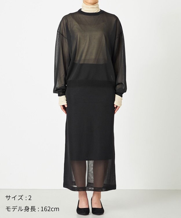 NAVE 【Nave・洗える】シアーニット トップス ブラック系