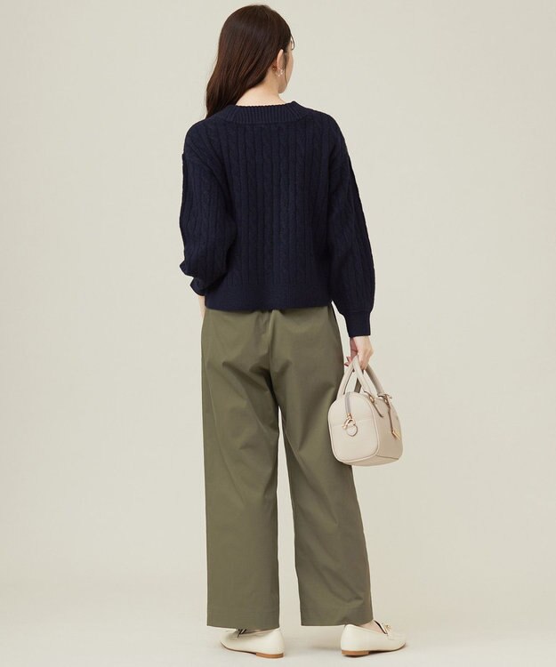 ANY SIS 【洗える】ケーブルAir ニット ネイビー