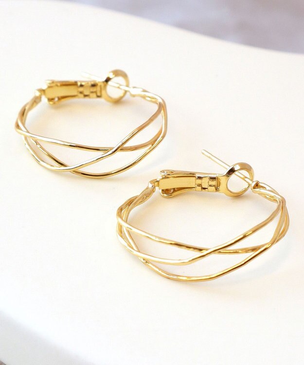 Tiaclasse 【金属アレルギー対応】　ワイヤーフープピアス ゴールド