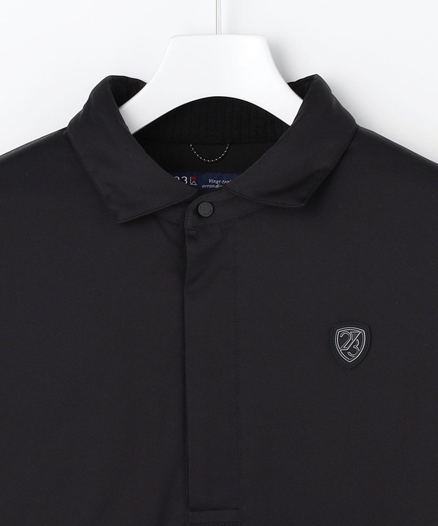 23区GOLF 【MEN】防風ストレッチ エアリージャージオーバーシャツ ブラック系