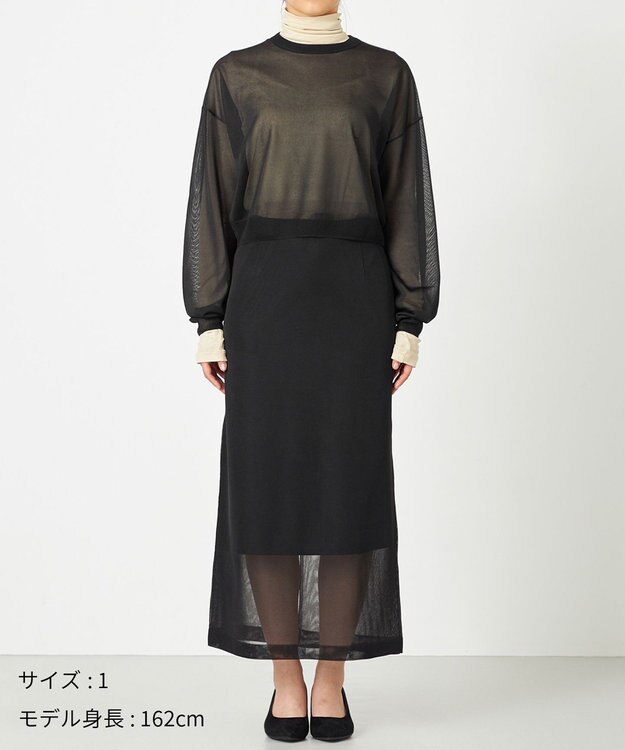 NAVE 【Nave・洗える】シアーニット トップス ブラック系