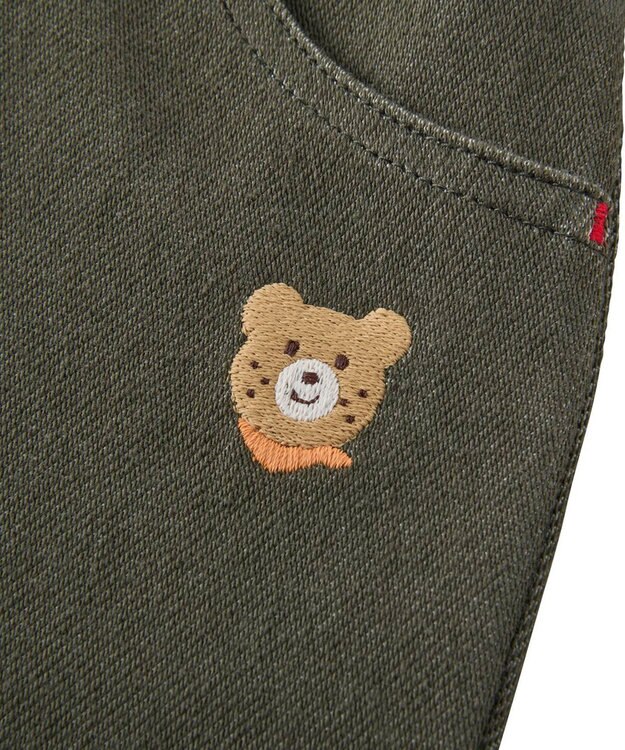 MIKI HOUSE HOT BISCUITS 【80-120cm】【Everyday Series】ワンポイント ストレッチ6分丈パンツ カーキ