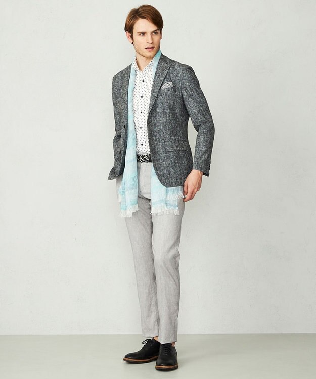 JOSEPH ABBOUD 【キングサイズ】リヨセルリネンシャンブレー パンツ ライトグレー系