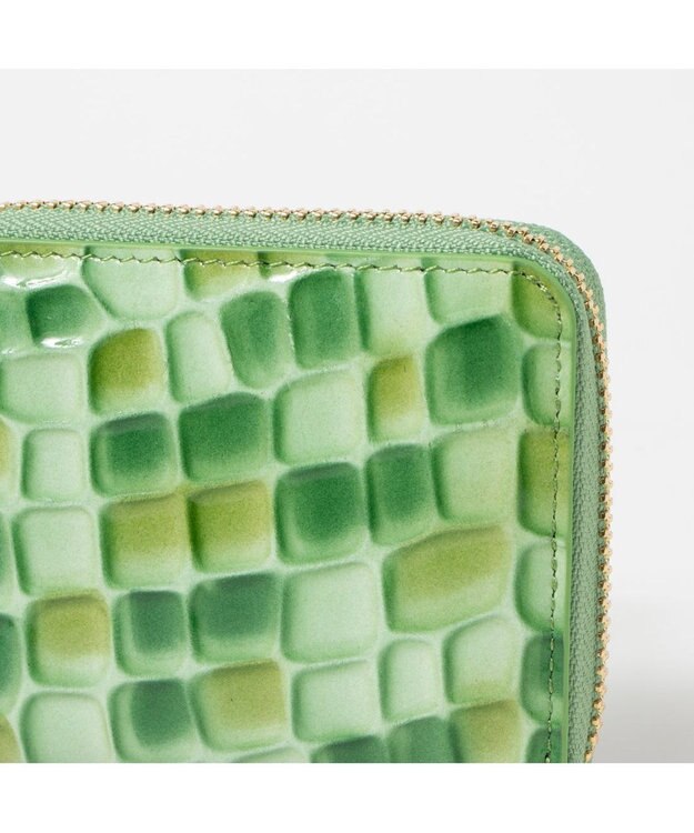 UNBILLION ペルケ perche / クロコエナメル・ジャバラカードウォレット グリーン
