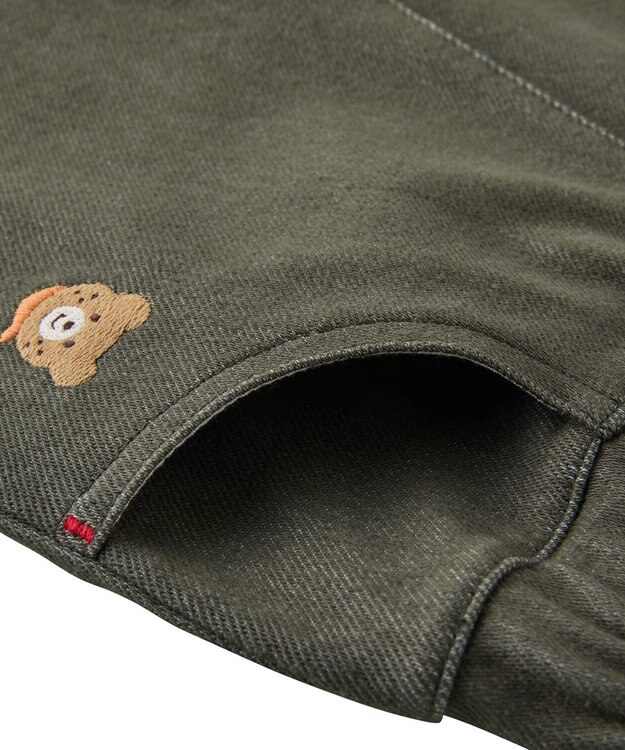 MIKI HOUSE HOT BISCUITS 【80-120cm】【Everyday Series】ワンポイント ストレッチ6分丈パンツ カーキ