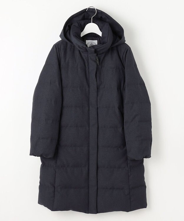 J.PRESS LADIES S 千鳥&グレンチェック ロング ダウン コート ネイビー系3