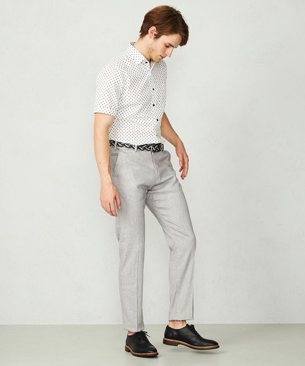 JOSEPH ABBOUD 【キングサイズ】リヨセルリネンシャンブレー パンツ ライトグレー系