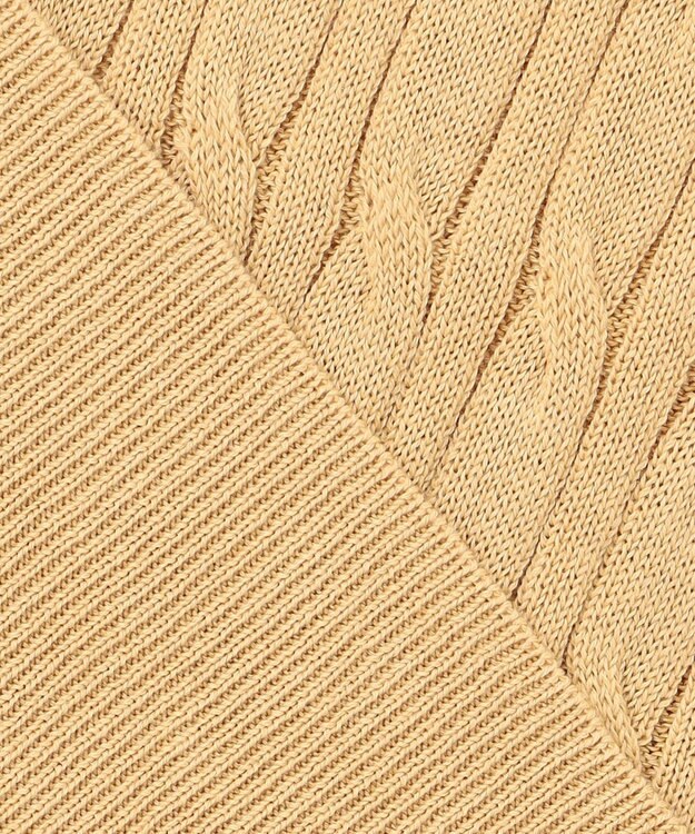 J.PRESS MEN ギマコットン ケーブルハーフジップ ニット ベージュ系