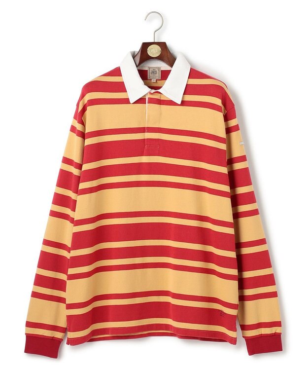 J.PRESS MEN 【KING SIZE】ソフトタッチコットンマルチボーダー ラガーポロシャツ レッド系7