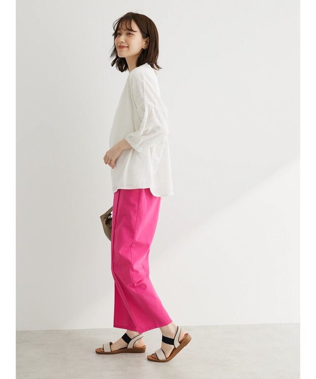 Green Parks Ｉ　ＳＥＴ２点　刺繍７分袖ブラウス＋タンクトップ Off White