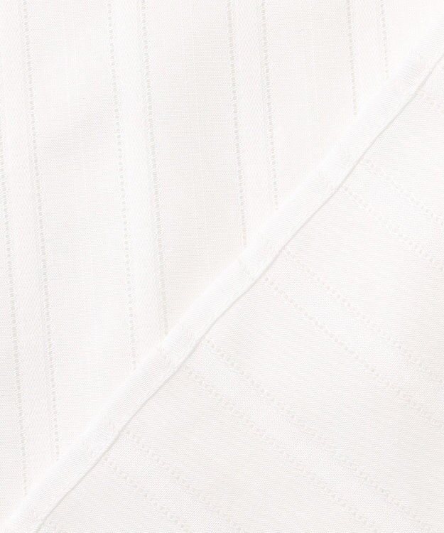 J.PRESS LADIES S 【洗える】セルロースカラミストライプ バンドカラー ブラウス ホワイト系