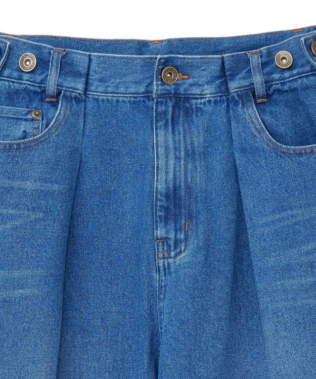 Green Parks ・ＳＵＧＡＲ　ＳＰＯＯＮ　デニムタックワイドパンツ Indigo