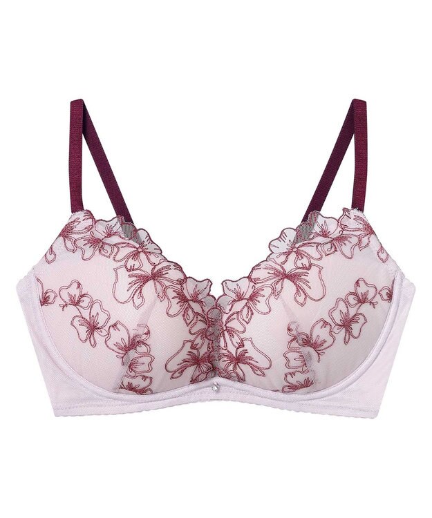 AMPHI ノンワイヤーブラ 谷間をメイク 脇高設計 A～Gカップまで対応 大きいサイズ 【BRAGENIC ブラジェニック 脇高細見えタイプ】 ブラジャー ブラ BMI353 アンフィ／ワコール ラズベリー