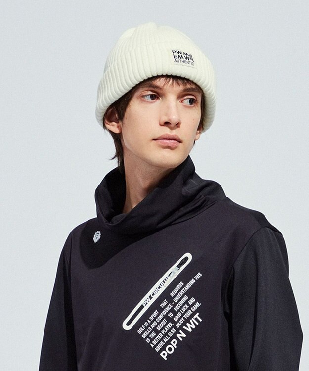 PW CIRCULUS 【手洗い可能】【UNISEX】POPカラー ニットキャップ ホワイト系