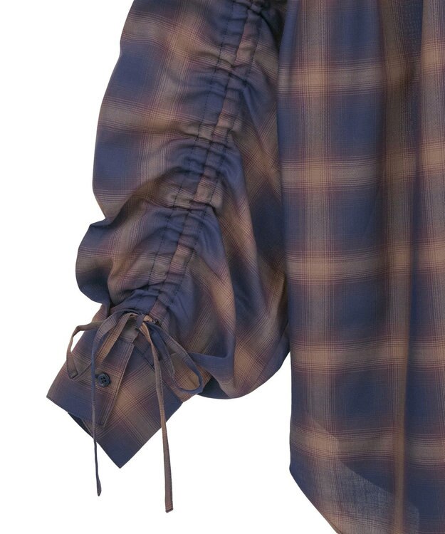 Green Parks ・ＥＬＥＮＣＡＲＥ　ＤＵＥ　チェックギャザーシャツ Navy