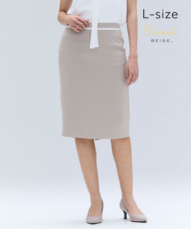 BEIGE， 【洗える・L-size】CINDY / タイトスカート Taupe × White