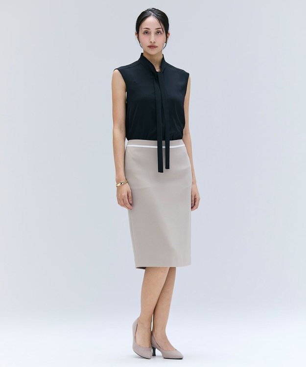 BEIGE， 【洗える・L-size】CINDY / タイトスカート Taupe × White