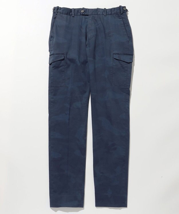 JOSEPH ABBOUD 【イタリア素材/製品染め/ウエストも伸びる!】迷彩ガーメンドダイ パンツ ダルブルー系7