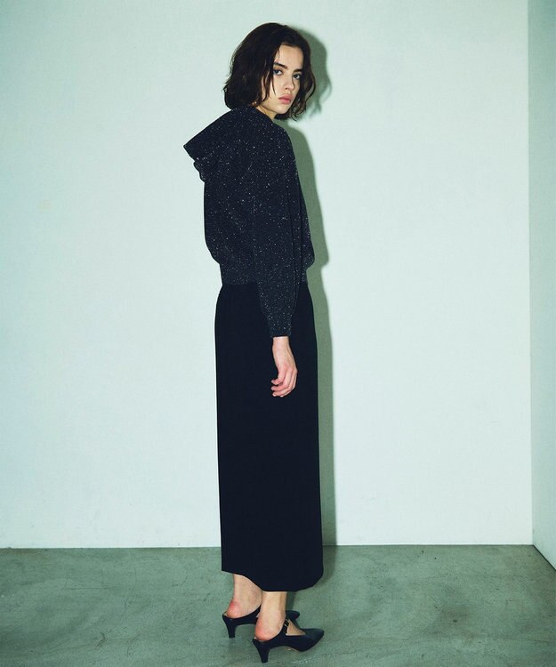 GRACE CONTINENTAL ラメニットパーカー ブラック