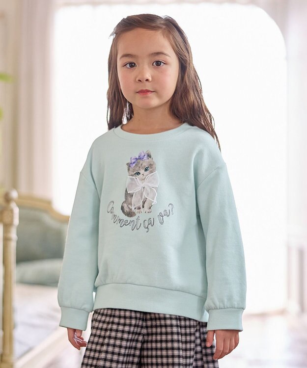 ANY KIDS ネコプリント トレーニャー ミント