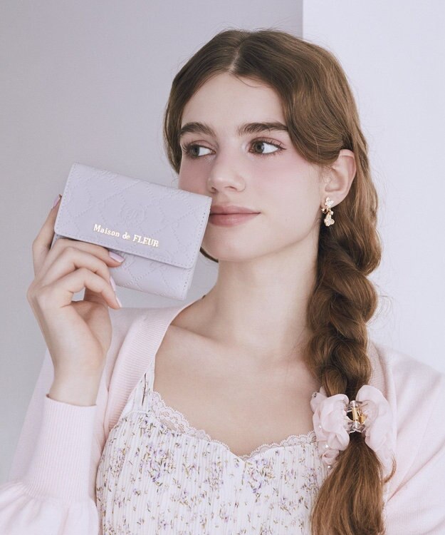 Maison de FLEUR カラーモノグラムウォレット Grayish Blue