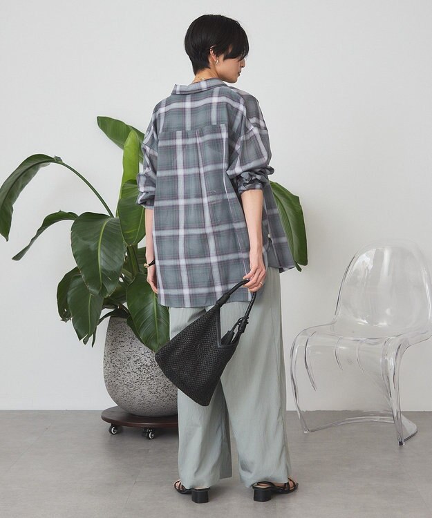 AMERICAN HOLIC 【3WAY】シアーチェックシャツ Green