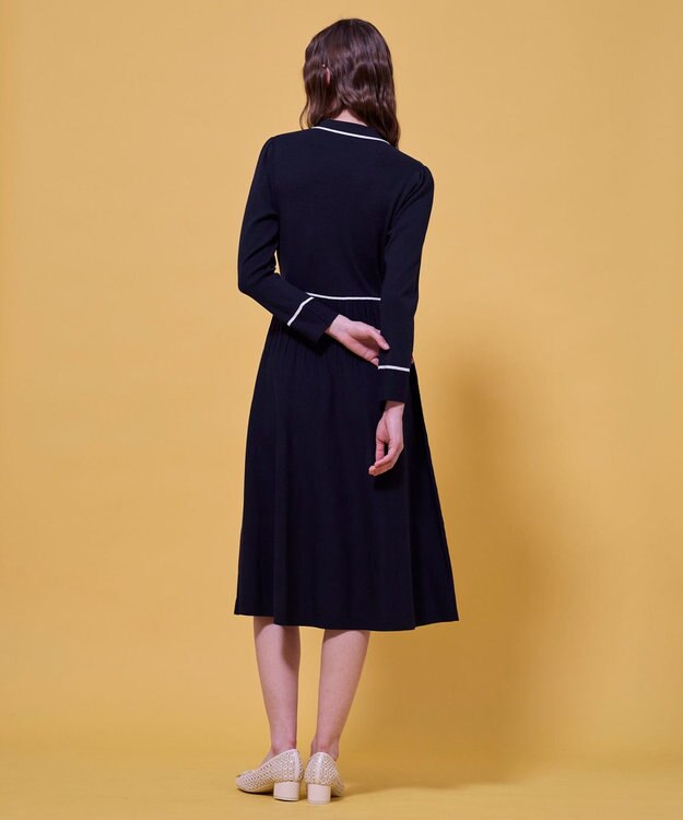 TOCCA BI-COLOR KNIT DRESS ニットドレス ネイビー系