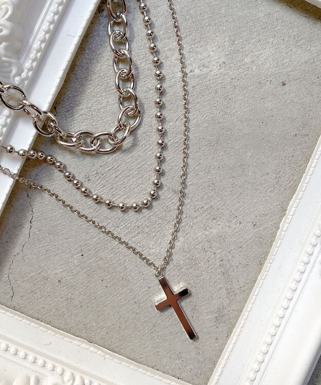 WEGO 3Pメタルモチーフネックレス 柄3