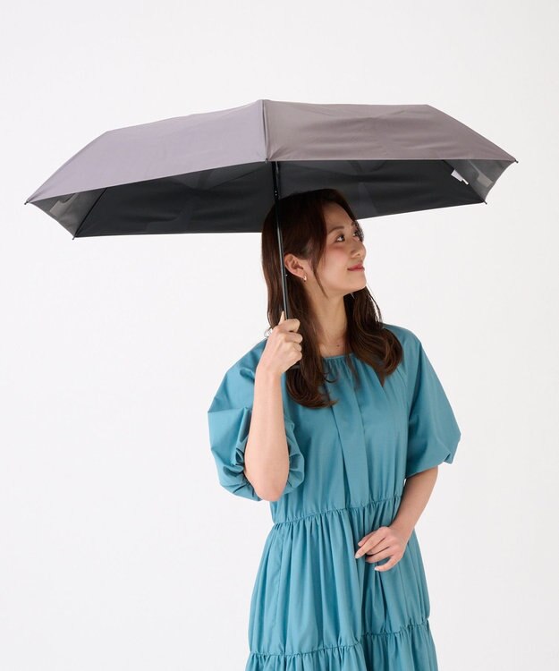 MOONBAT 【遮光100％/３秒で折りたためる日傘】晴雨兼用 折りたたみ傘 ウラワザ ダークグレー