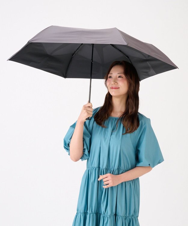 MOONBAT 【遮光100％/３秒で折りたためる日傘】晴雨兼用 折りたたみ傘 ウラワザ ダークグレー