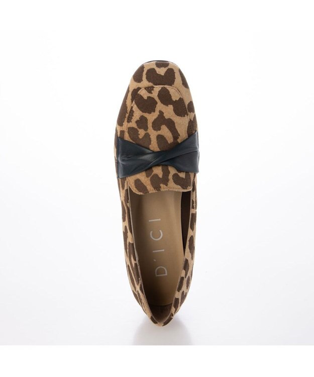 MODE ET JACOMO <D'ICI>スクエアトゥモチーフローファー ブラウンミックス