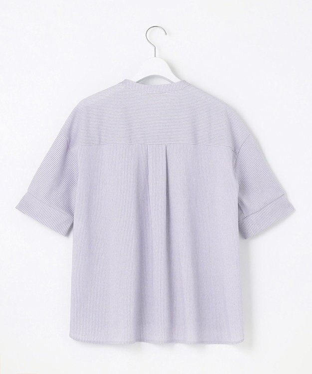 自由区 【WEB限定・洗える】トリコットジャージー カットソー サックスストライプ