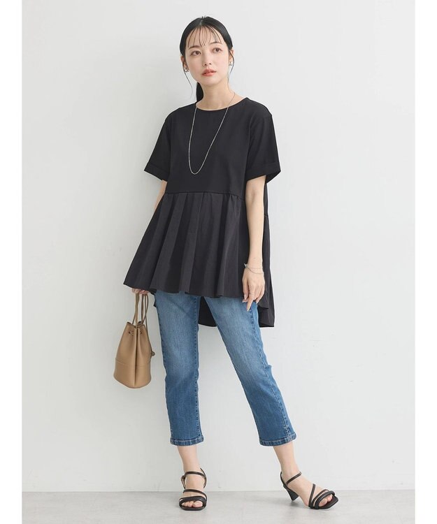 earth music&ecology クロップドデニムパンツ Medium Indigo